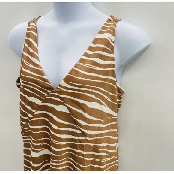 Women's Satin Dress Size XL Zebra Print Satin Midi - A New Day - Picture 2 of 4
